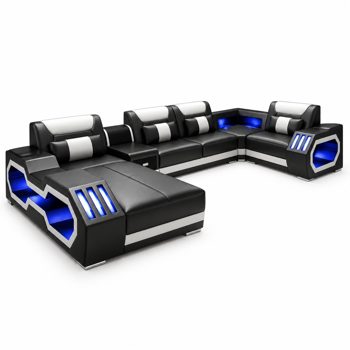 Omont Smart Sectional Sofa with Built-in Bluetooth Speaker & LED Lights | Future Living System