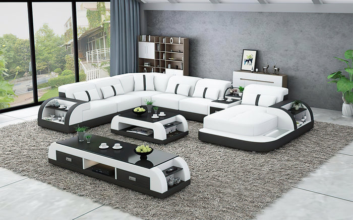 [Upgraded] Blaylock Modern Sectional Sofa with LED Light