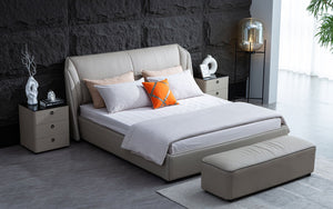 Luna Modern Leather Platform Bed