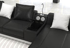 Lillian Modern Leather Sectional with Console
