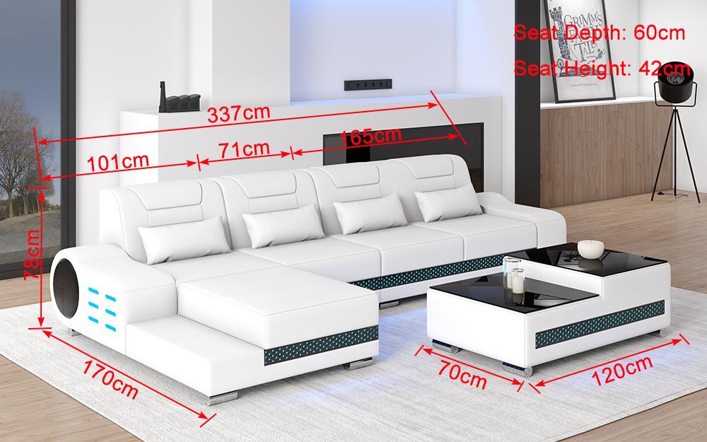 Elliot Mini Modern Leather Sectional