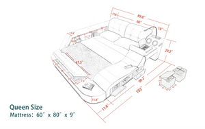 Bonded Leather Hariana Tech Smart Ultimate Bed | All In One Bed