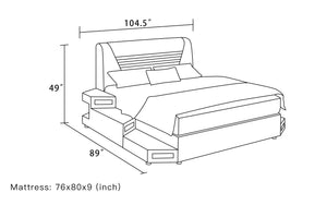 Rowan Modern Leather Bed