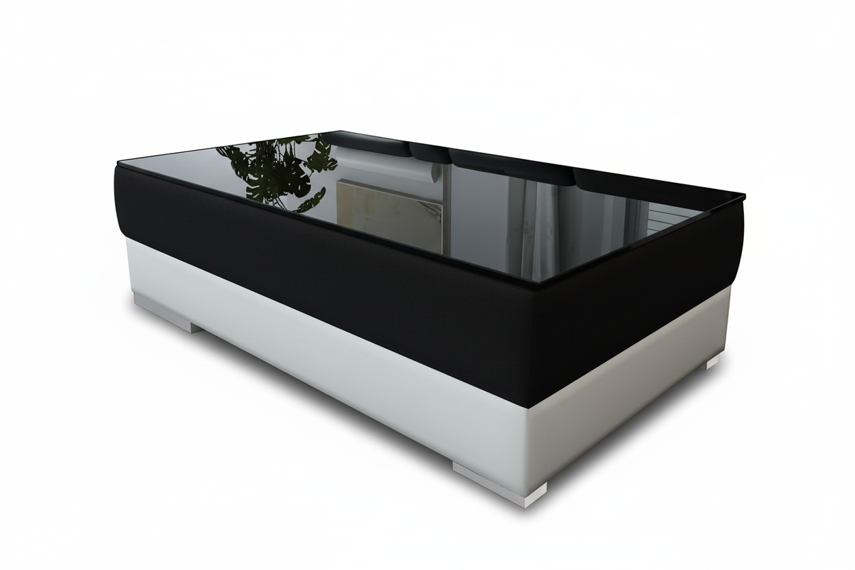 Aqui Coffee Table - Glossy Black Top Detail