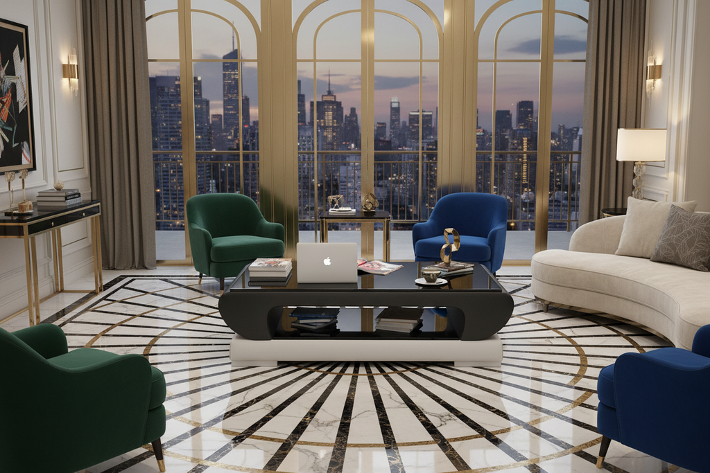 Aser Coffee Table - Art Deco Penthouse