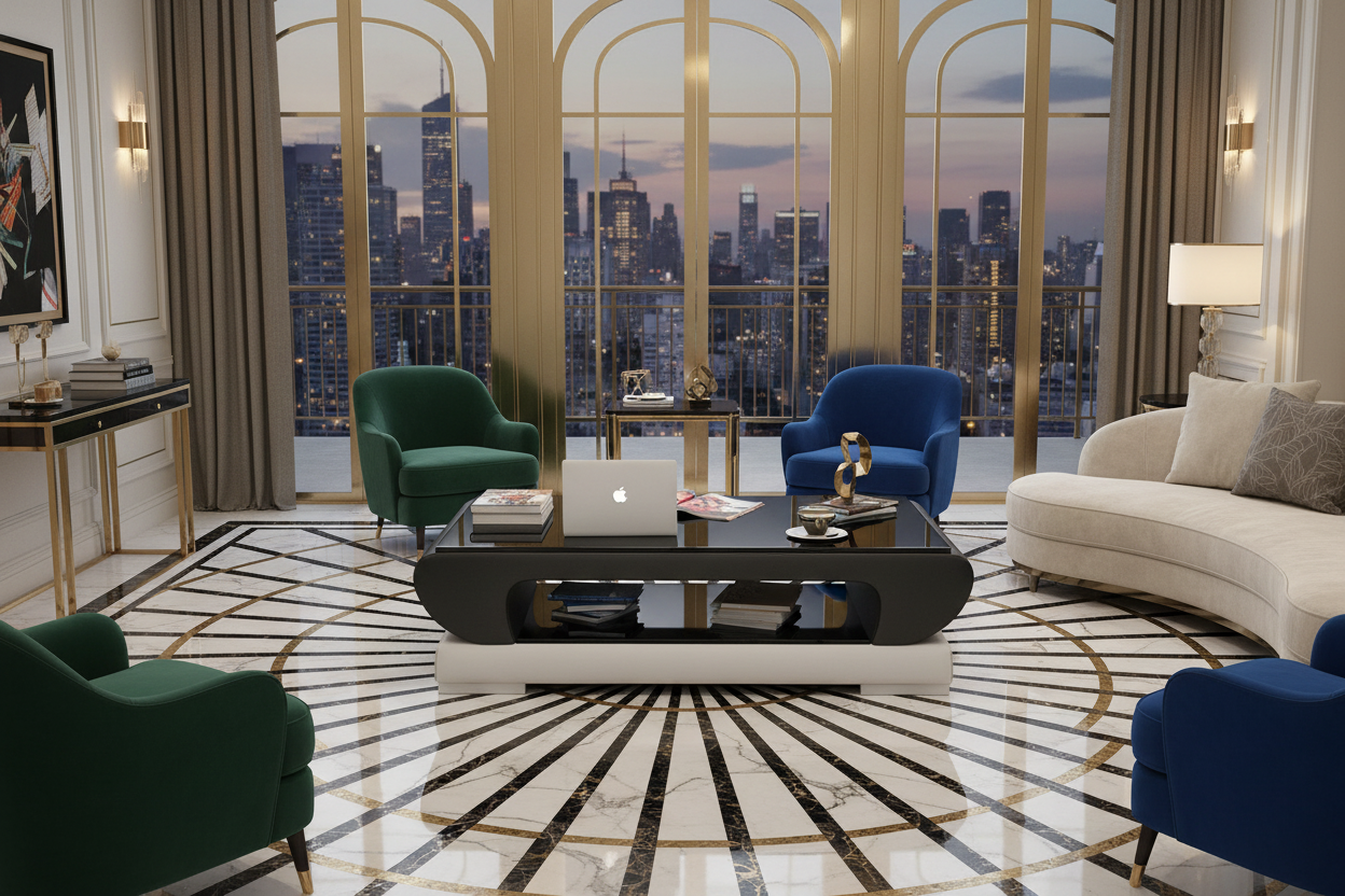 Aser Coffee Table - Art Deco Penthouse