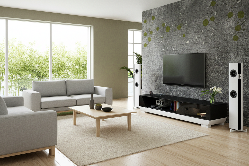 Austin TV Stand black white Japanese zen