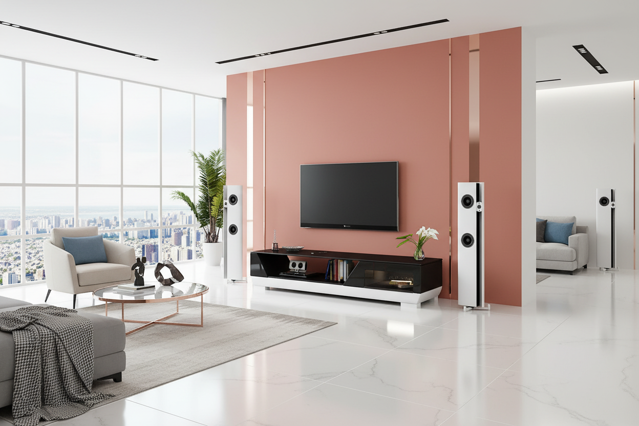 Austin TV Stand black white penthouse