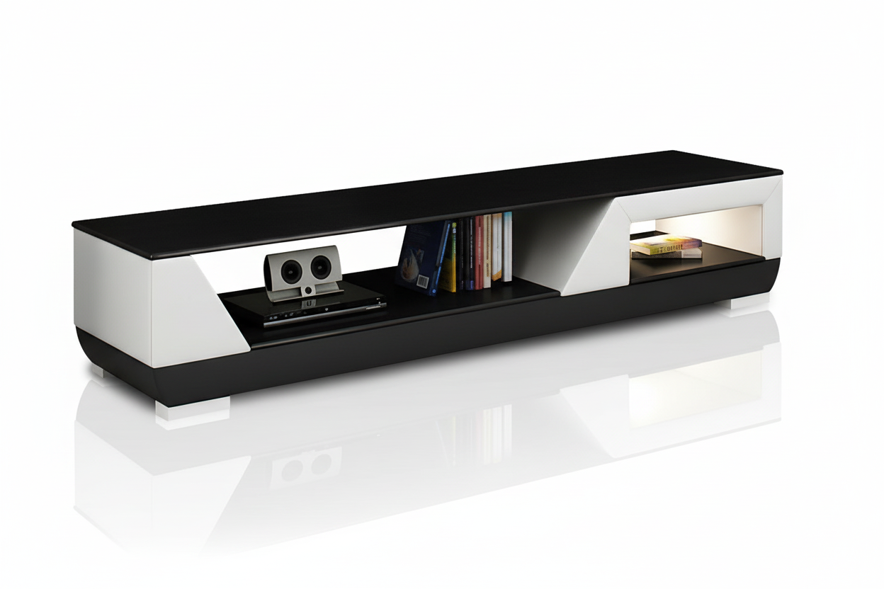 Austin TV Stand cream black reflection