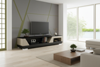 Austin TV Stand dark cream black Japanese zen