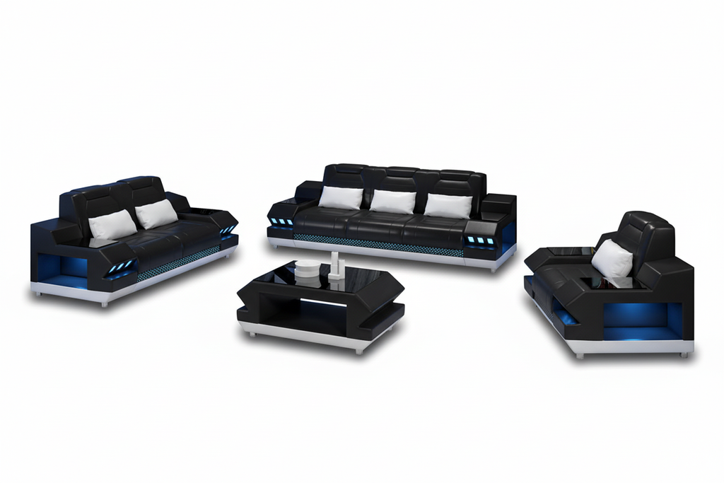 Celsius Modern Leather Sofa Set - Blank Background 1