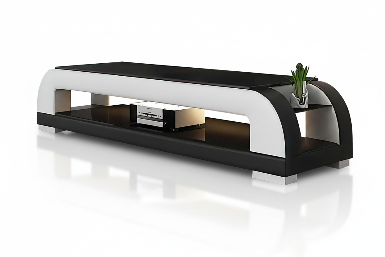 Dictict TV Stand cream black reflection