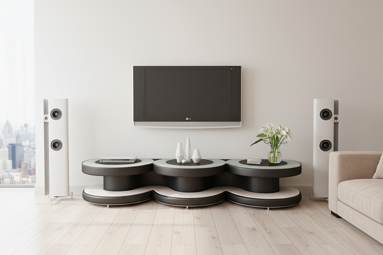 Emma TV Stand black cream Scandinavian