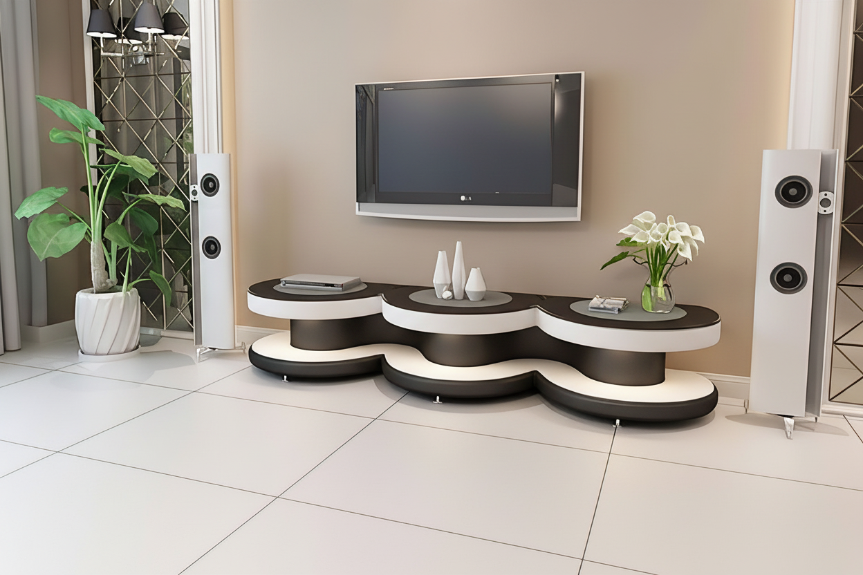 Emma TV Stand black white accurate