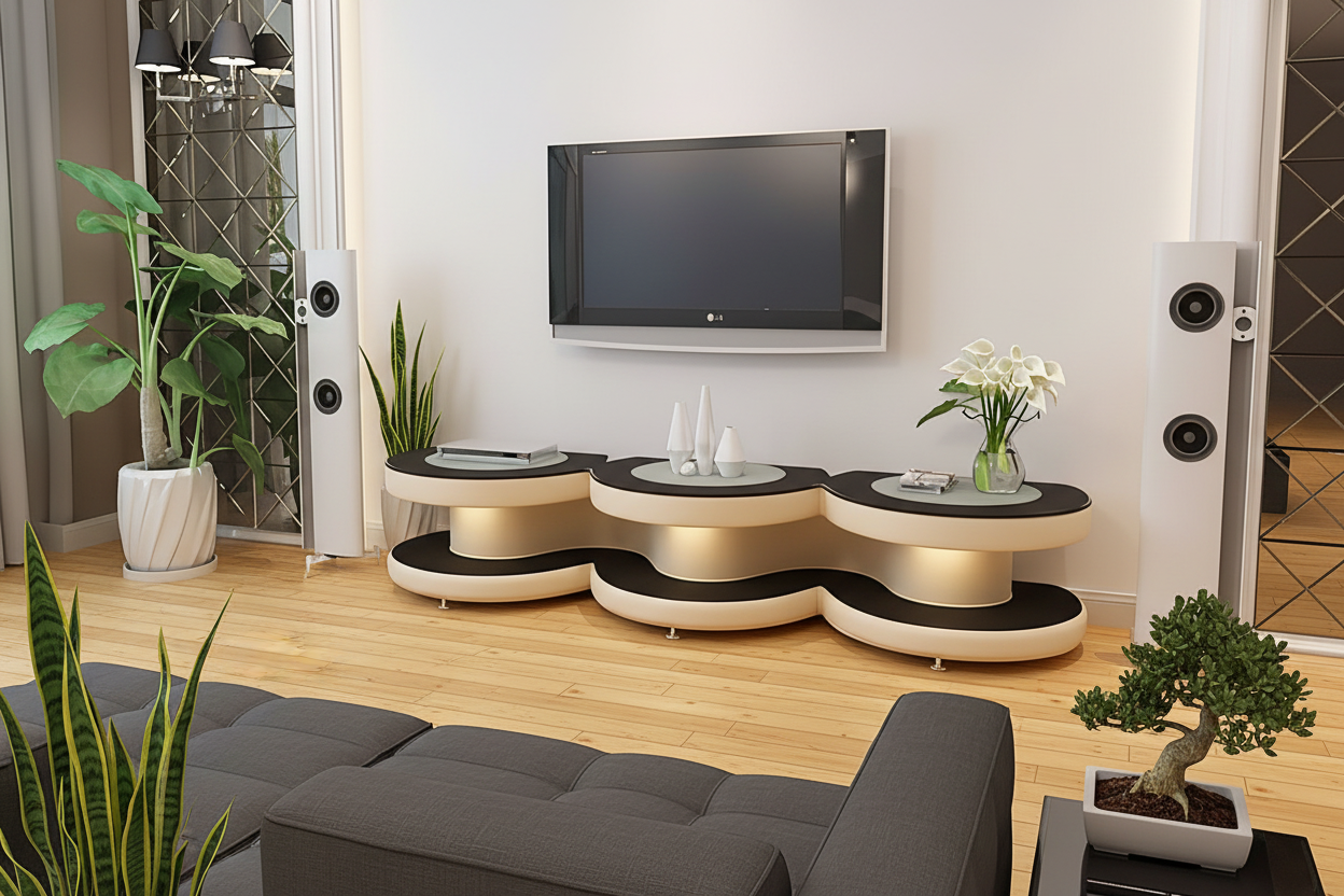 Emma TV Stand cream black zen