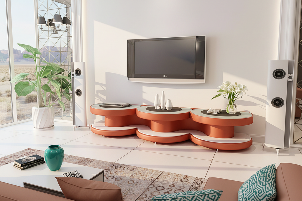 Emma TV Stand orange white exact