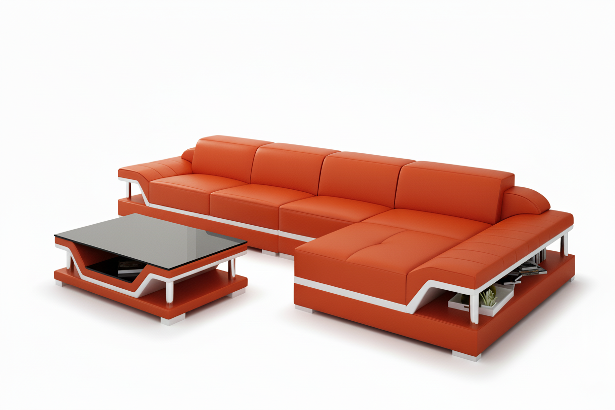 Taliya Small Modern Leather Sectional