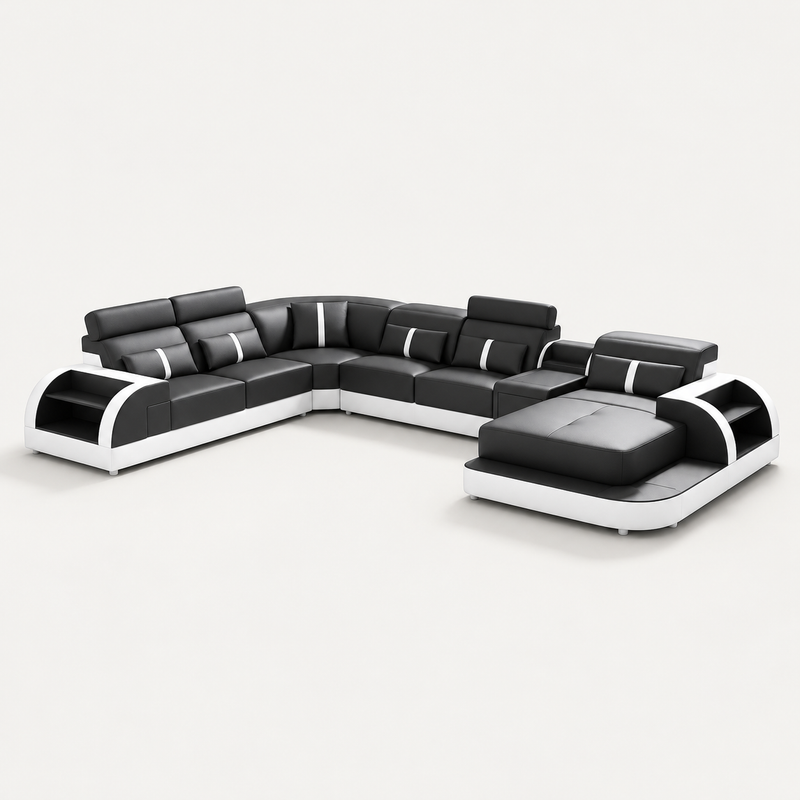 Blaylock Modern Sectional Sofa with LED Light