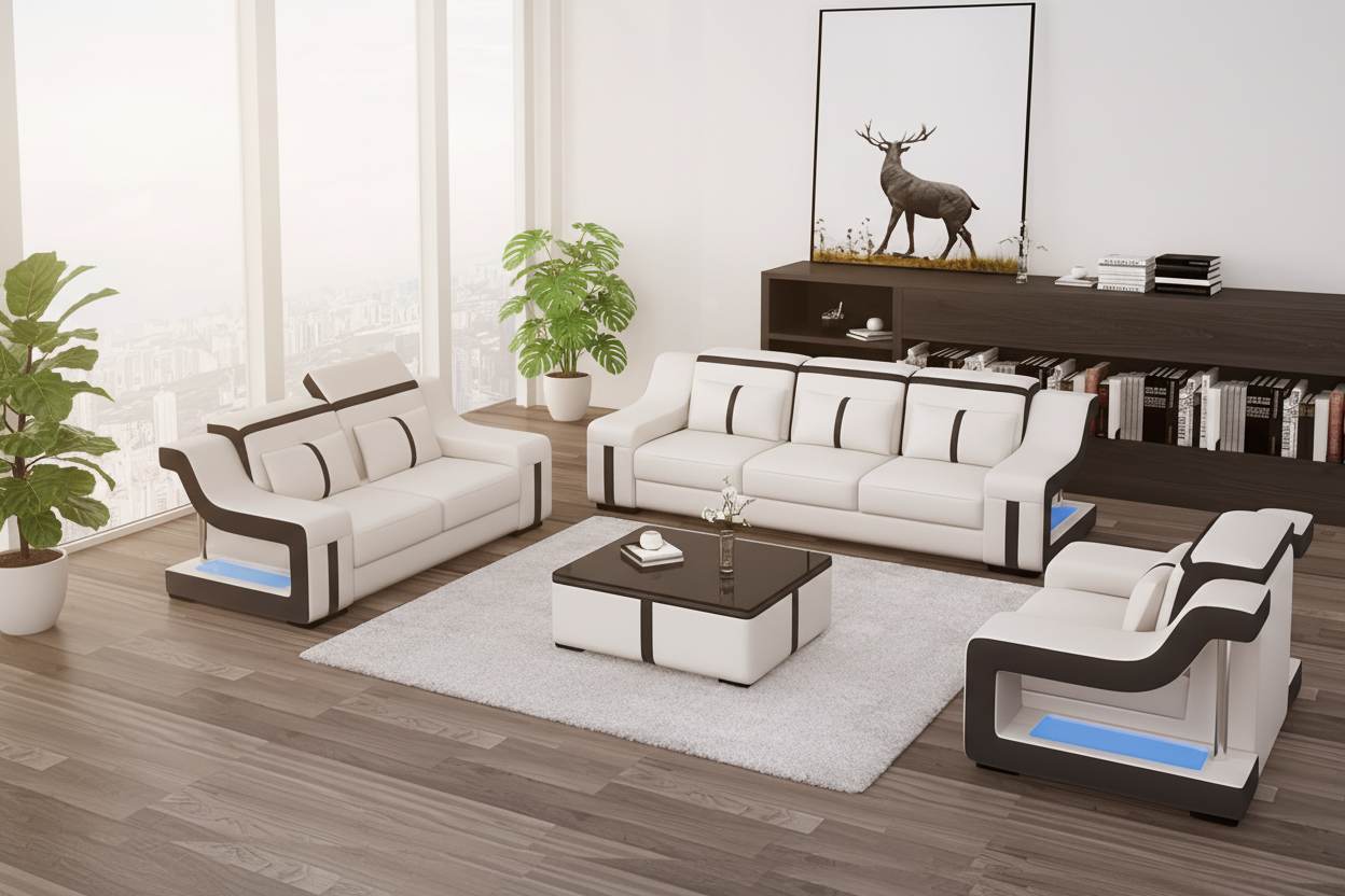 Lisa Sofa Set Scandinavian cityscape