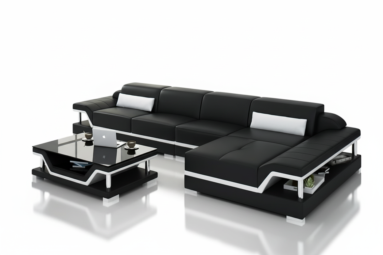 Taliya Small Modern Leather Sectional