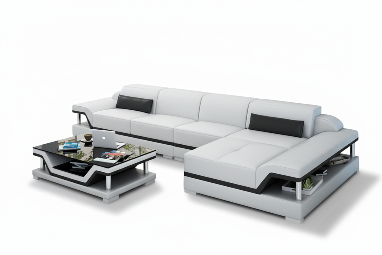 Taliya Small Modern Leather Sectional