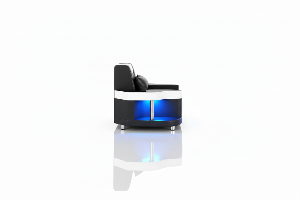 NEXA Sofa Set - armchair side profile with reflection