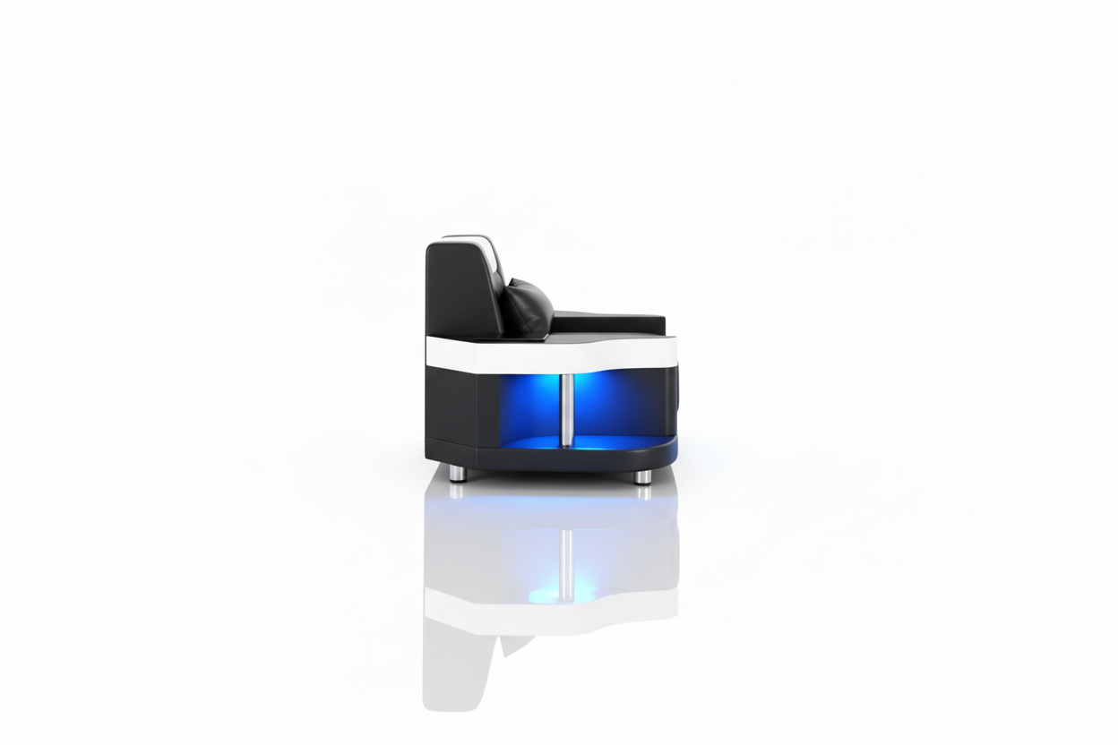 NEXA Sofa Set - armchair side profile with reflection
