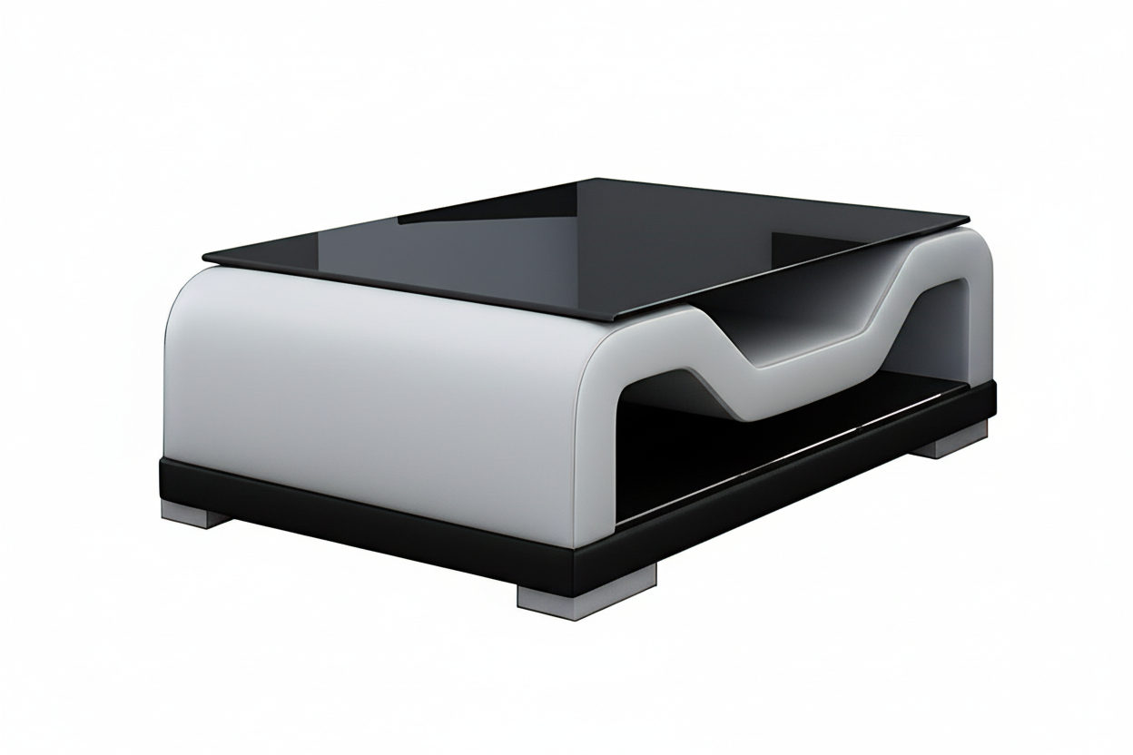 Omont Coffee Table - Black White Pure White Background