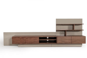 Nova Domus Pompeii Contemporary Grey & Walnut Entertainment Center