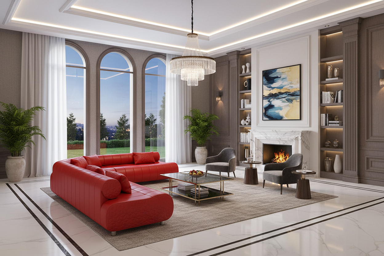 Puffer Modern Leather Sectional