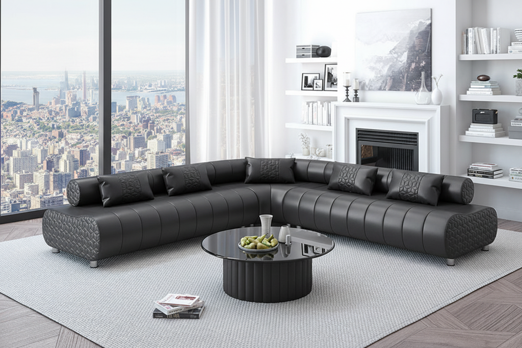 Puffer Modern Leather Sectional