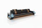 Steffi Leather Sofa Set - 3-seat sofa with LED lights and reflection