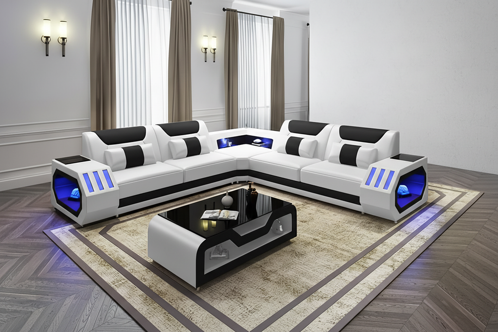 White & Black Sectional - Studio