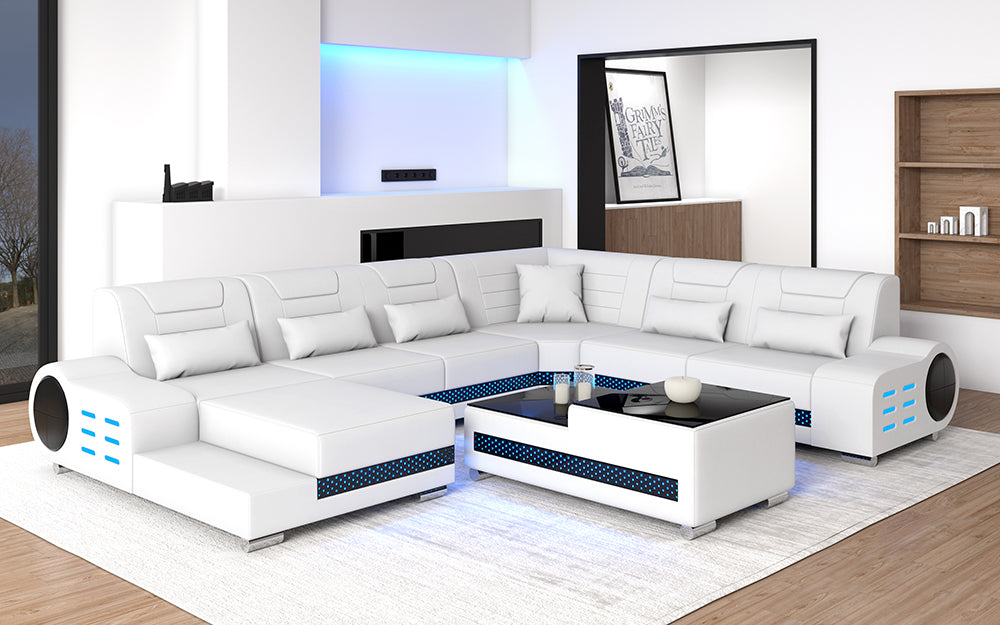 Elliot Modern Leather Sectional