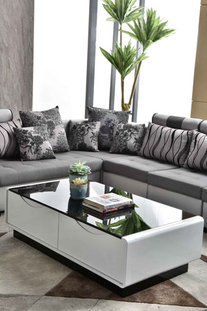 Selena Modular Tufted Sectional StyleB(Grey & Light Grey)