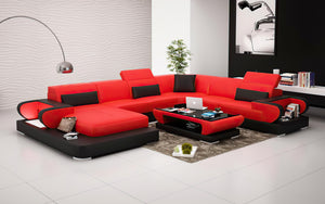 Ezrael Modern U-Shape Leather Sectional