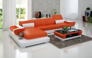 Ezrael Small Modern Leather Sectional