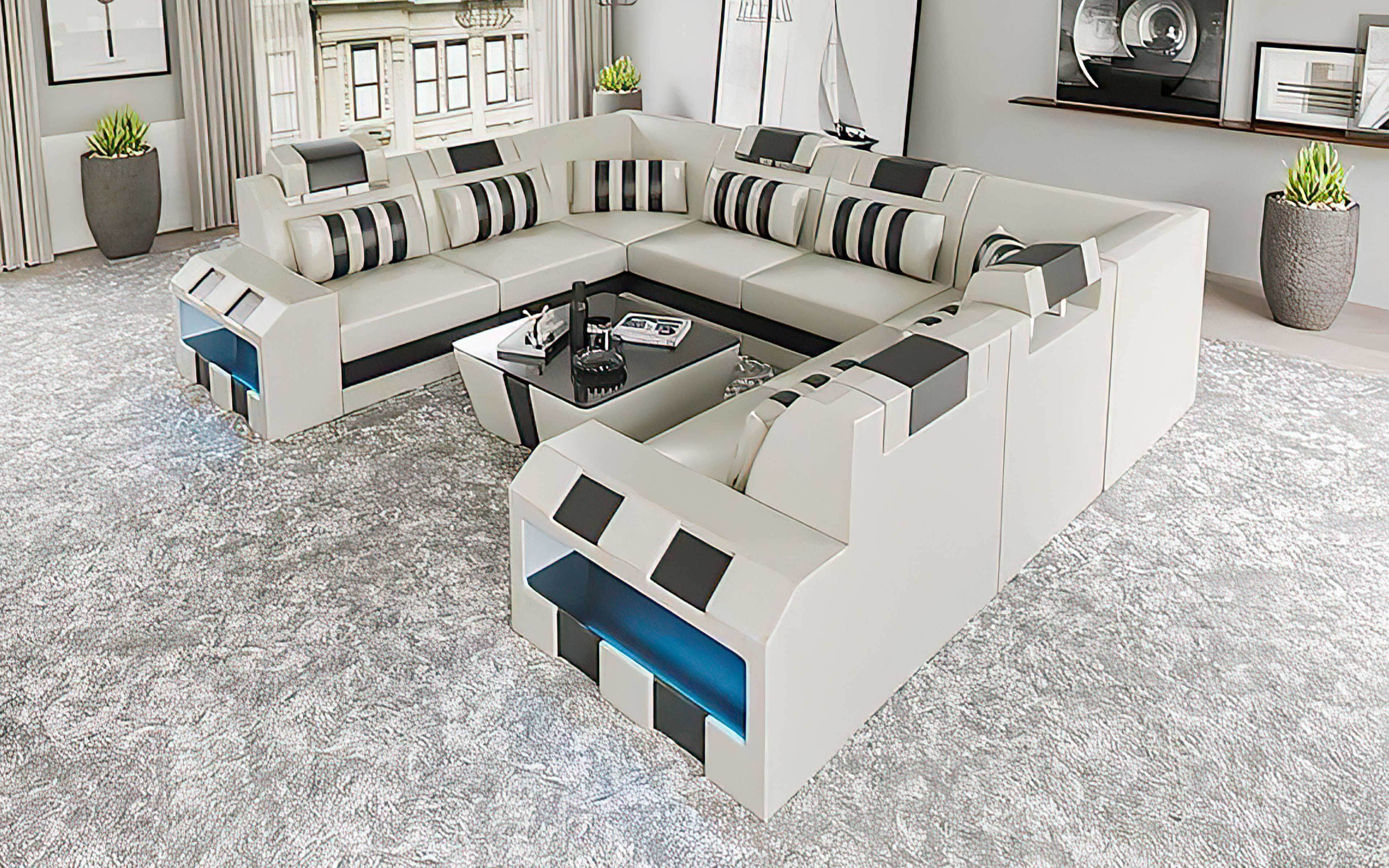 Cosmo XL U-Shape LED Sectional - Extra Large Party Couch for Big Spaces