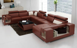 Moore Leather Sectional with Storage