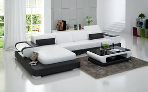 Ezrael Small Modern Leather Sectional