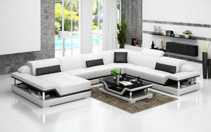 Taliya Modern U-Shape Leather Sectional