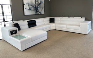 Martinelli Modern Large Leather Sectional With Storage