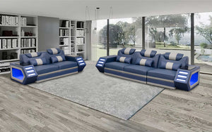 Steffi Leather Sofa Set with LED Light