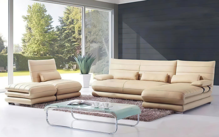 Montgomery Leather Sectional with Ottoman