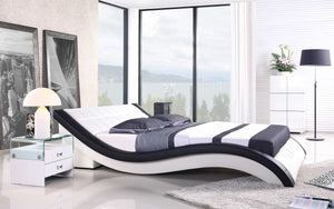 Verdandi Curved Modern Leather Platform Bed