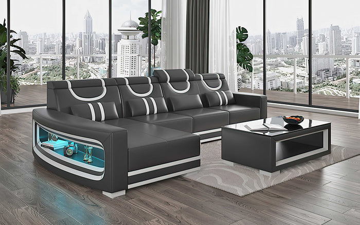 Luca Modern L Shape Sectional with LED Light