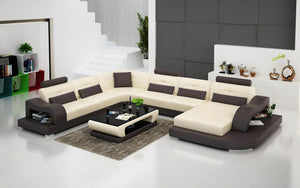 Nebula Modern U-Shape Leather Sectional