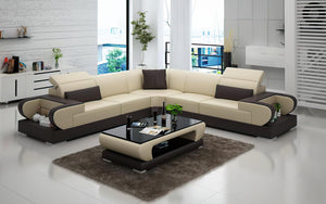 Ezrael Modern Leather Sectional