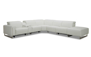 VOYAGE MODERN LEATHER SECTIONAL WITH OTTOMAN