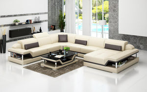 Taliya Modern U-Shape Leather Sectional